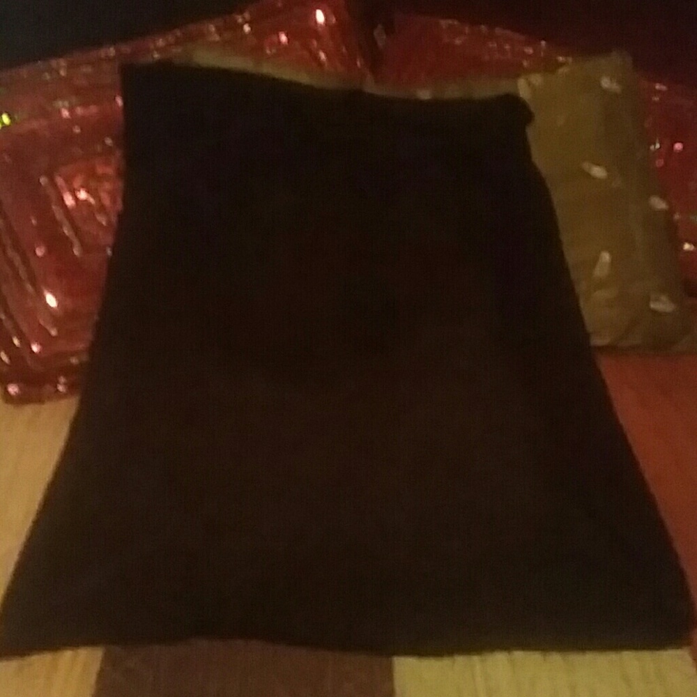 Black suede, lined skirt